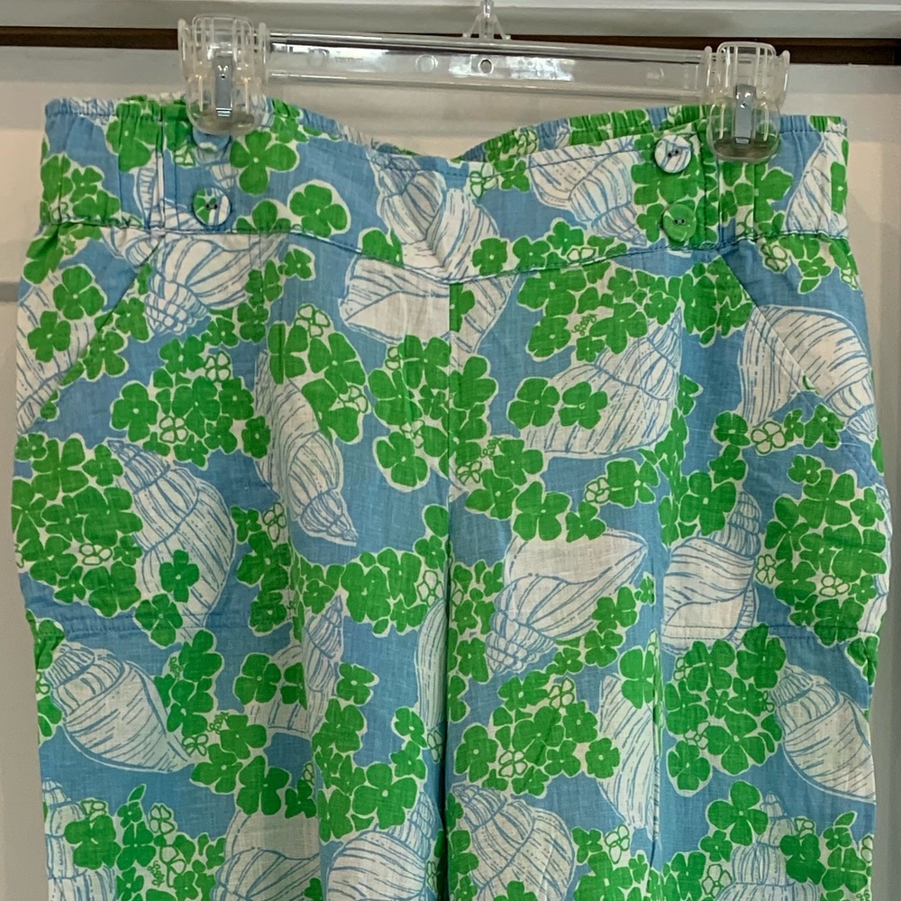 Rare!!!Lilly Pulitzer Blue, Green & White Wide Leg Pants